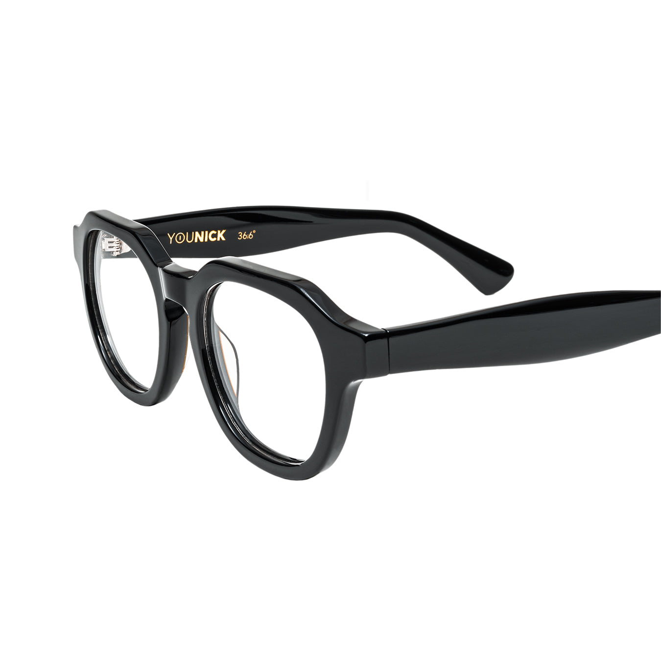 Czarne okulary korekcyjne YouNick Classic, ujęcie profilu