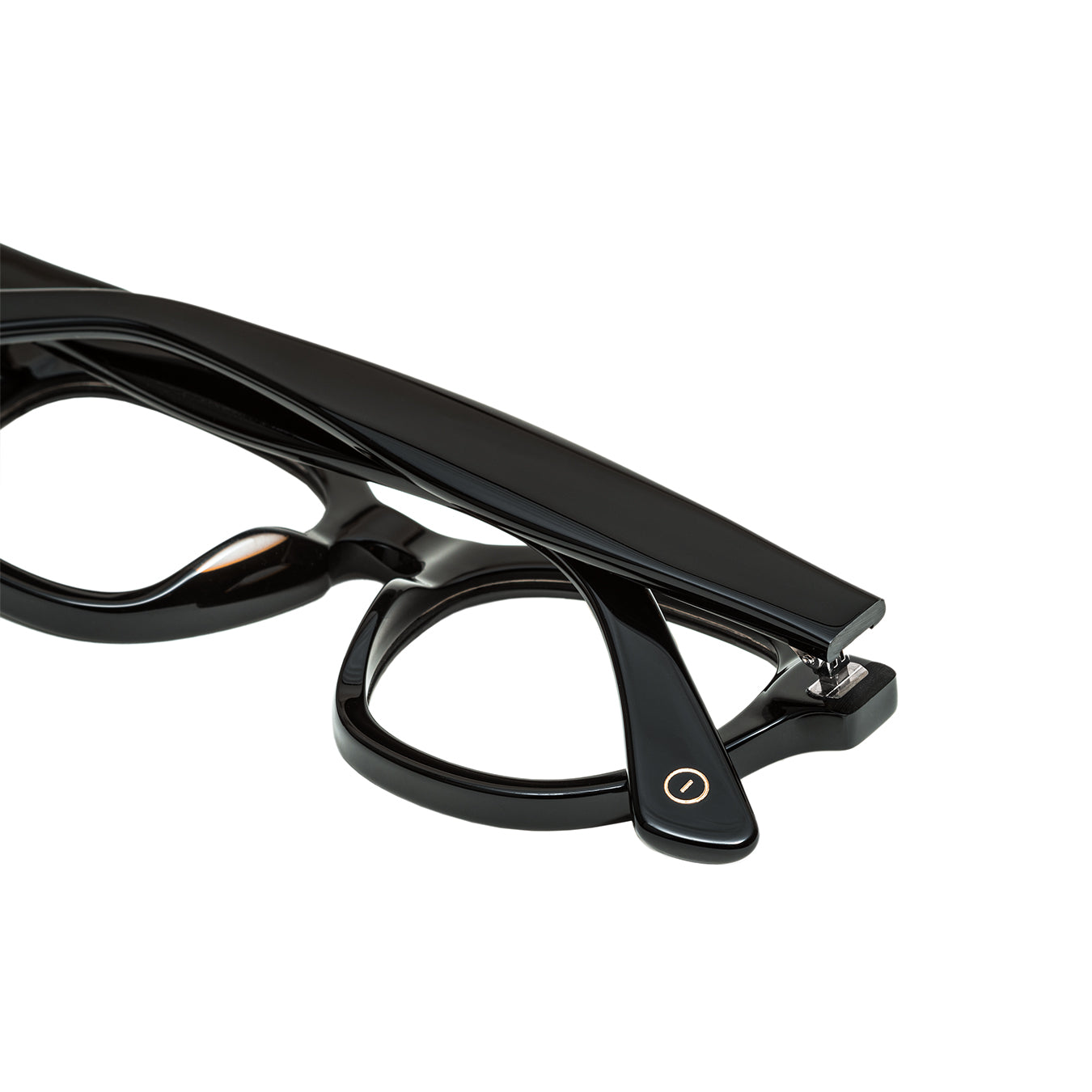 Czarne okulary korekcyjne YouNick Classic, detal oprawy