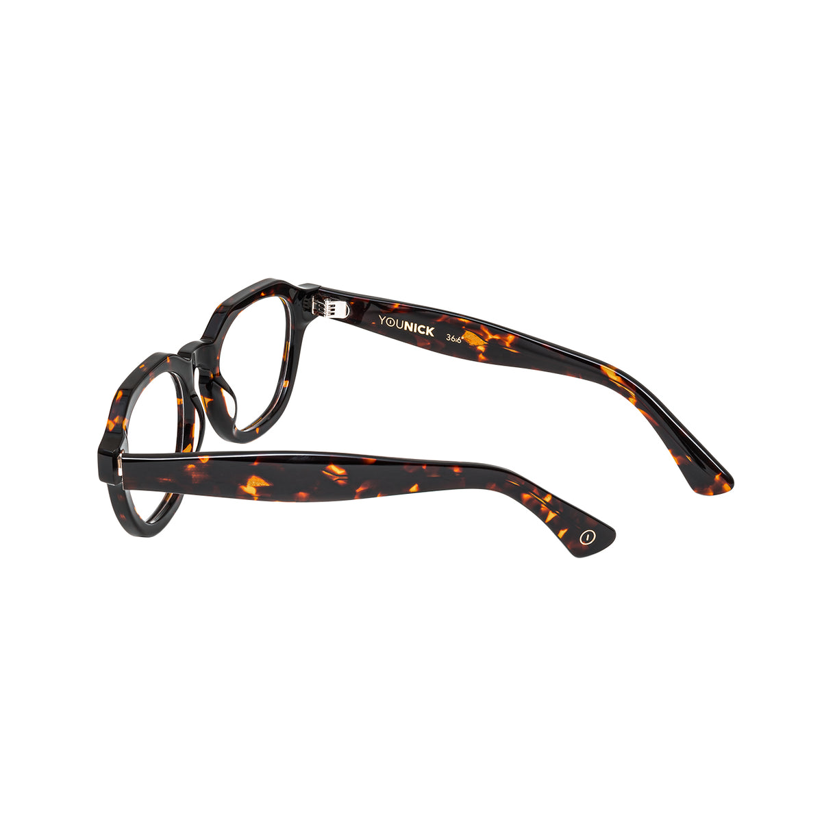 Okulary korekcyjne YouNick Classic Dark Havana, detal zausznika