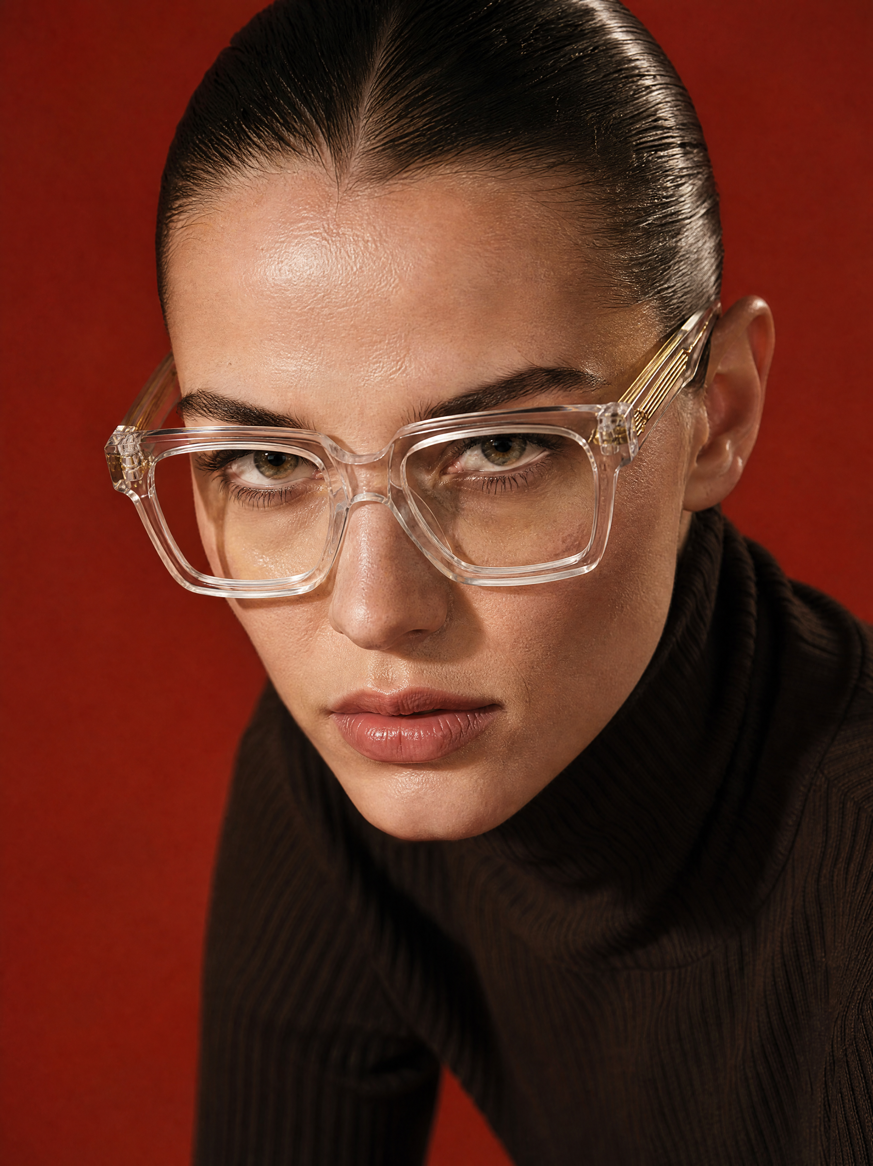 Transparentne okulary korekcyjne YouNick Big Star, kadr wizerunkowy