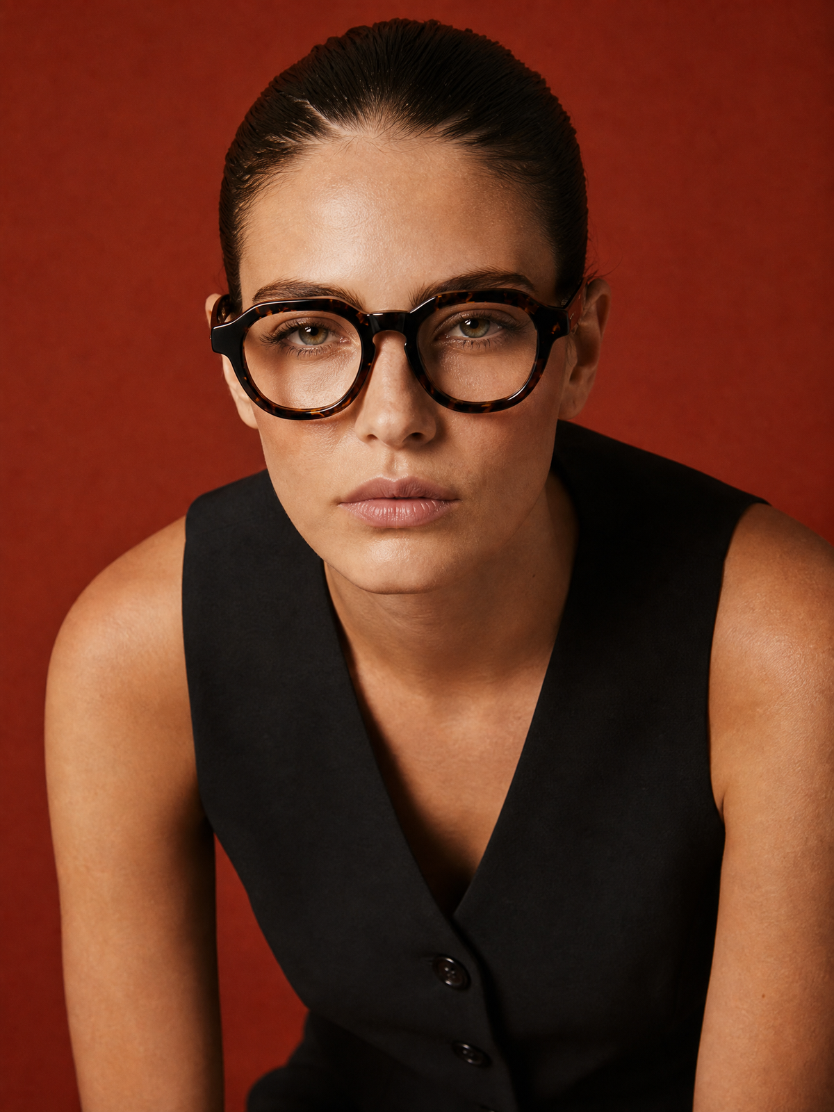 Okulary korekcyjne YouNick Classic Dark Havana, kadr wizerunkowy
