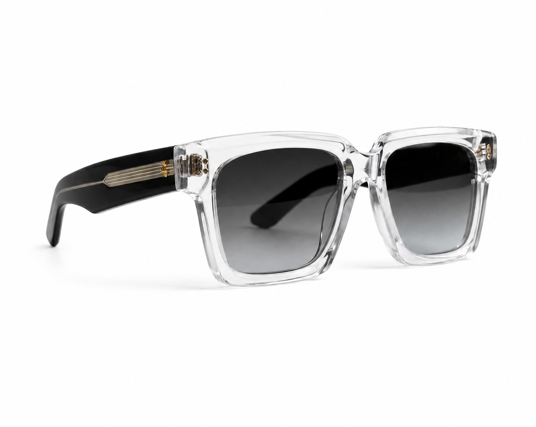 Okulary przeciwsłoneczne YouNick Big Star Fusion transparent-black, oprawa z włoskiego acetatu