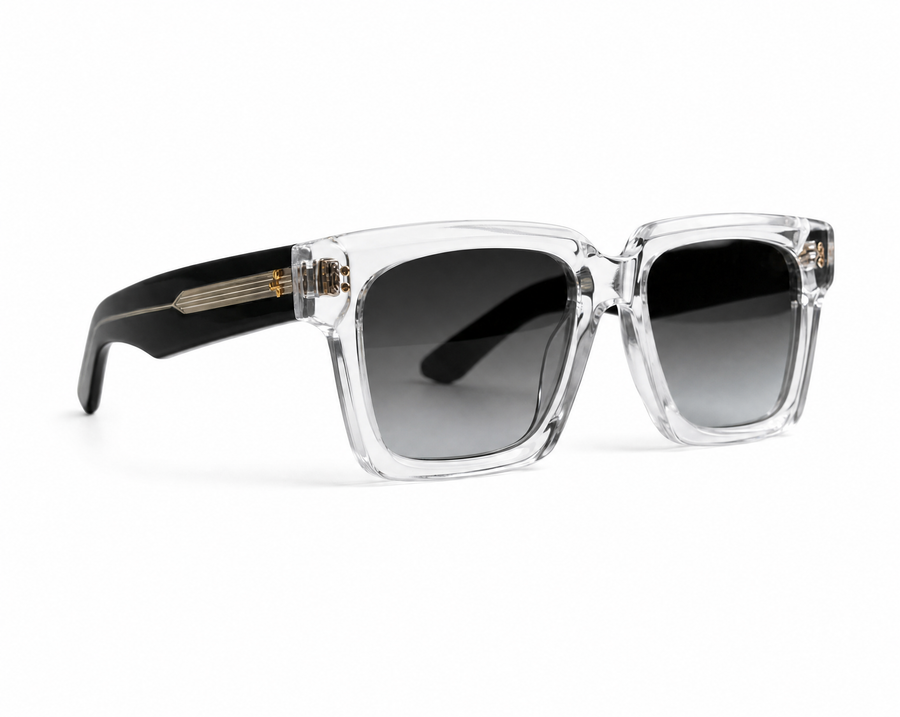 Okulary przeciwsłoneczne YouNick Big Star Fusion transparent-black, oprawa z włoskiego acetatu