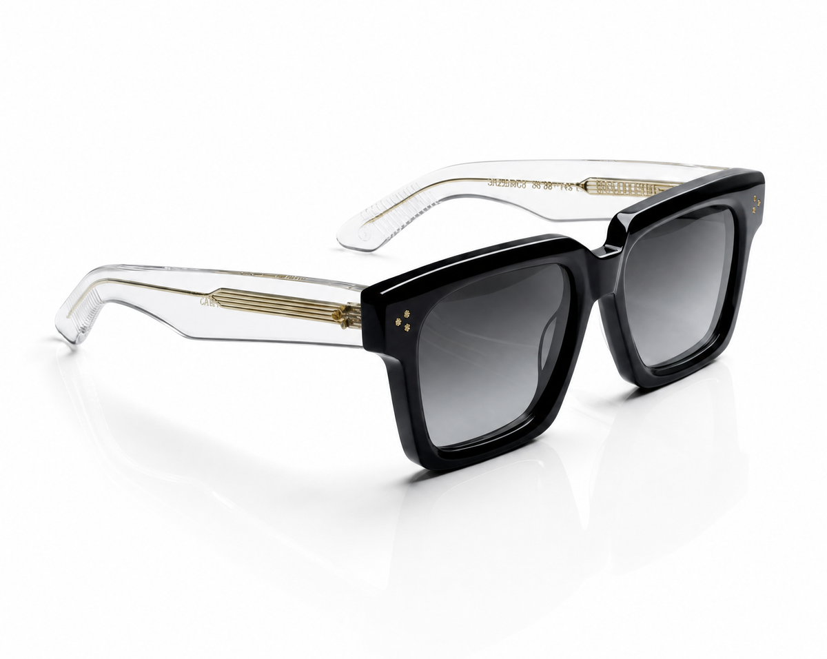 Okulary przeciwsłoneczne YouNick Big Star Fusion black-transparent, oprawa z włoskiego acetatu
