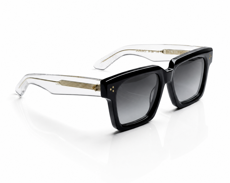 Okulary przeciwsłoneczne YouNick Big Star Fusion black-transparent, oprawa z włoskiego acetatu