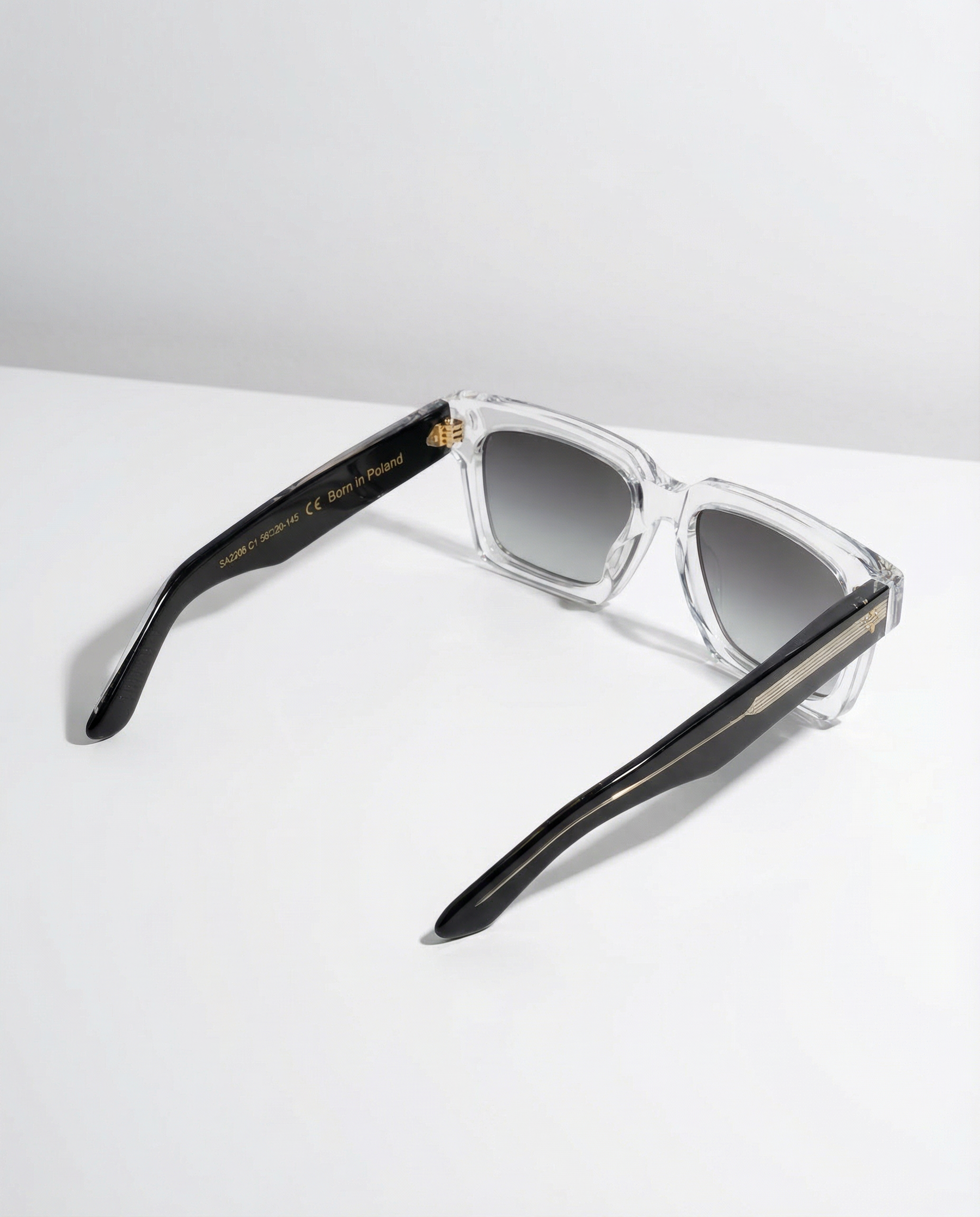 YouNick Big Star Fusion sunglasses, transparent front detail with a gold core
