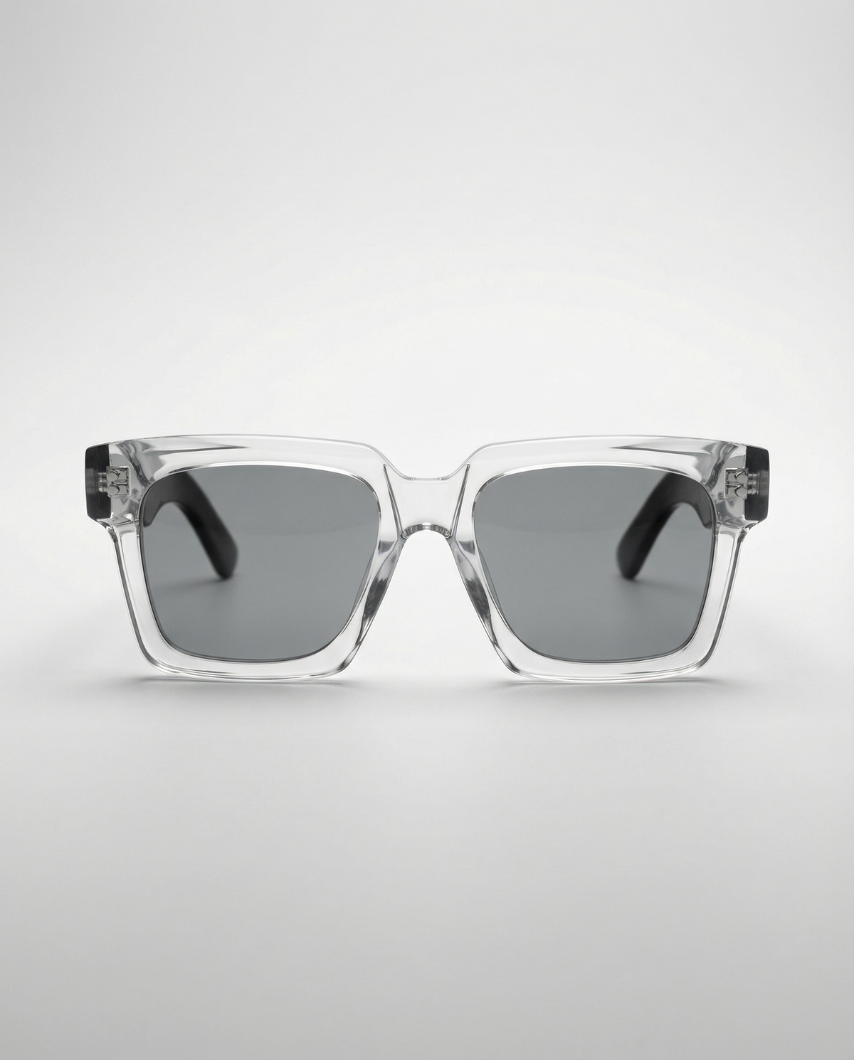 Okulary przeciwsłoneczne YouNick Big Star Fusion transparent-black, ujęcie studyjne szerokiego frontu