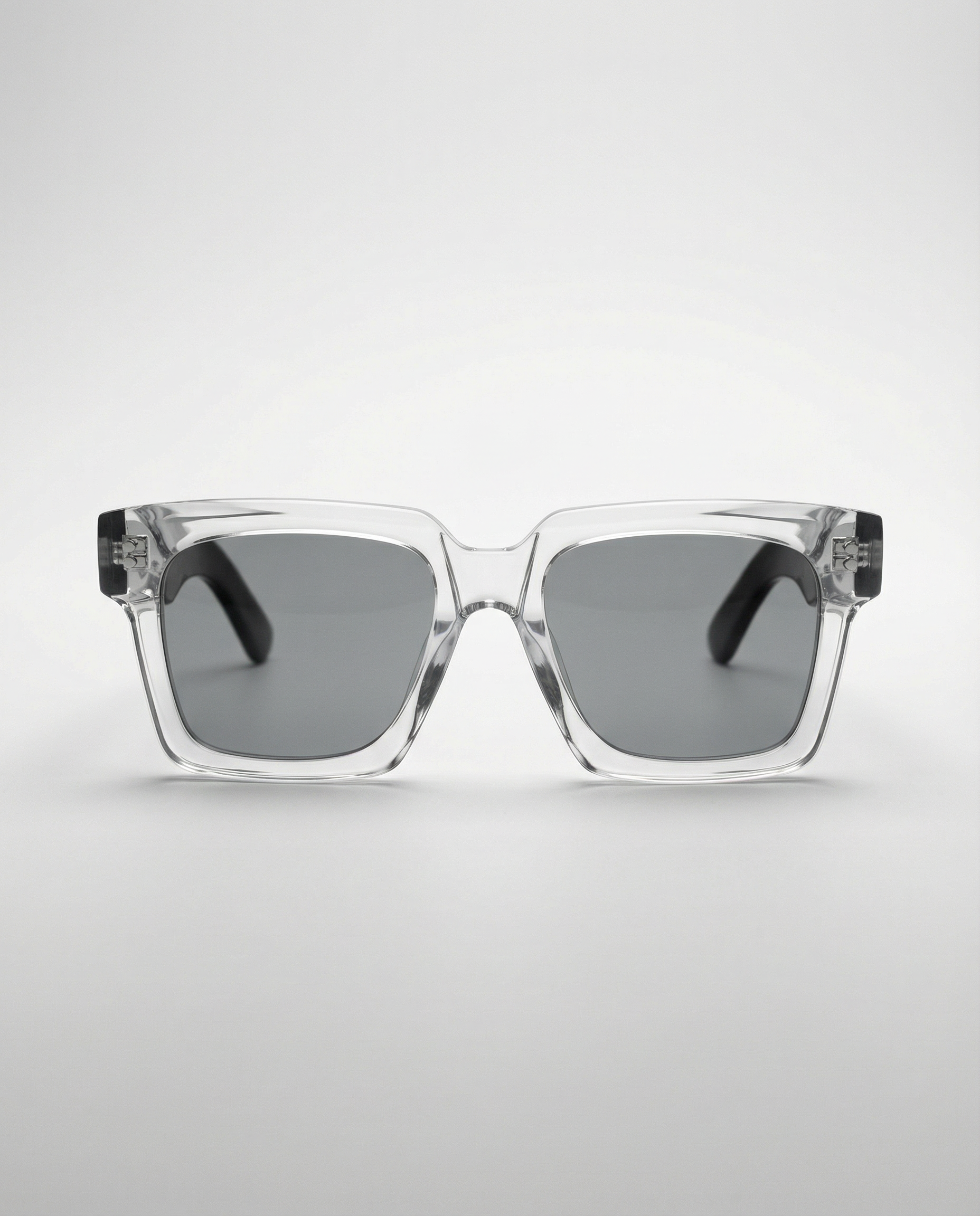 Okulary przeciwsłoneczne YouNick Big Star Fusion transparent-black, ujęcie studyjne szerokiego frontu