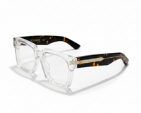 Okulary korekcyjne YouNick Big Star Fusion, transparentny front i zauszniki Havana Brown, limitowana seria