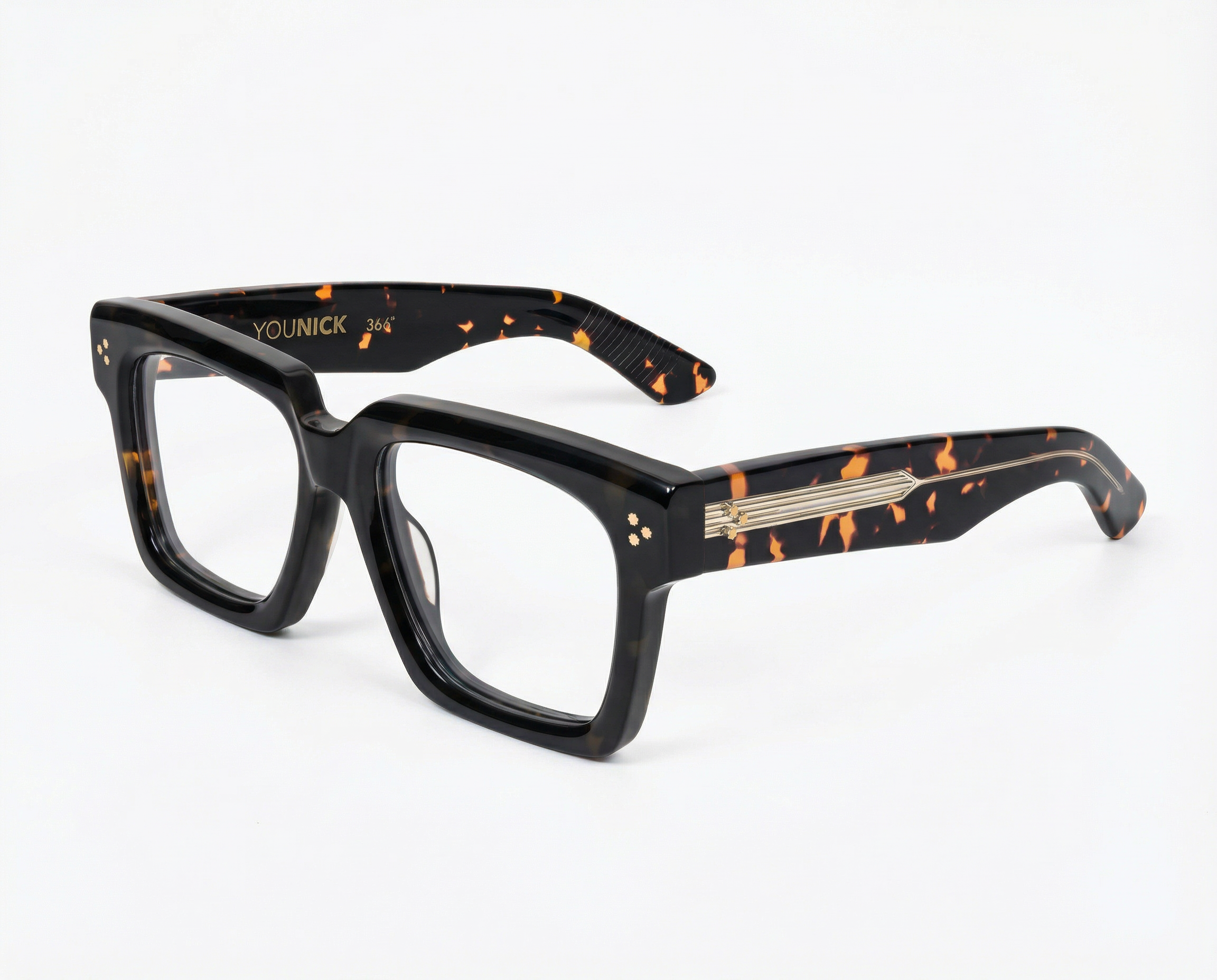 Okulary korekcyjne YouNick Big Star w kolorze Havana Brown, szeroka oprawa z włoskiego acetatu