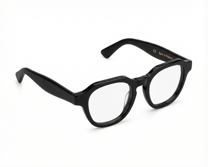 Okulary korekcyjne YouNick Classic w kolorze czarnym, oprawa z włoskiego acetatu