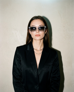 YouNick Big Star Fusion transparent-black sunglasses being worn, lifestyle view